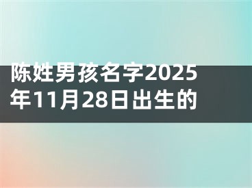 陈姓男孩名字2025年11月28日出生的