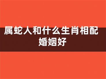 属蛇人和什么生肖相配婚姻好