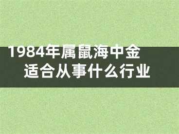 1984年属鼠海中金适合从事什么行业
