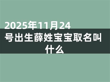 2025年11月24号出生薛姓宝宝取名叫什么