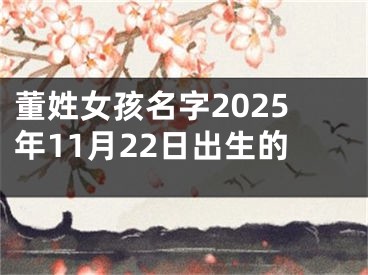 董姓女孩名字2025年11月22日出生的