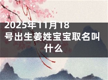 2025年11月18号出生姜姓宝宝取名叫什么