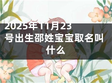 2025年11月23号出生邵姓宝宝取名叫什么