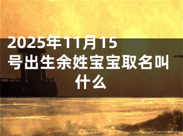 2025年11月15号出生余姓宝宝取名叫什么