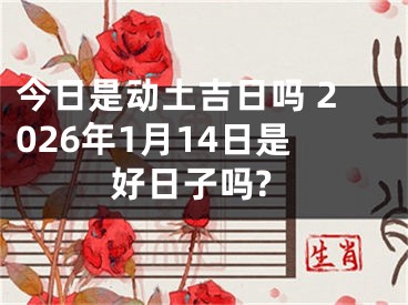 今日是动土吉日吗 2026年1月14日是好日子吗?