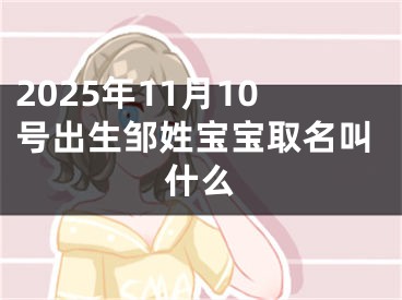 2025年11月10号出生邹姓宝宝取名叫什么