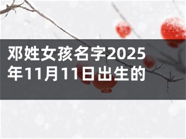 邓姓女孩名字2025年11月11日出生的