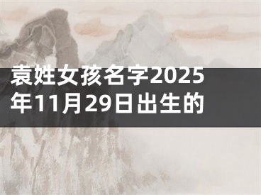 袁姓女孩名字2025年11月29日出生的