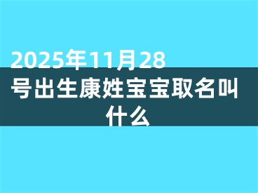 2025年11月28号出生康姓宝宝取名叫什么