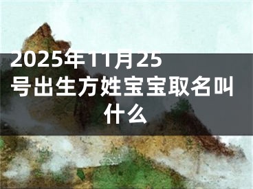2025年11月25号出生方姓宝宝取名叫什么
