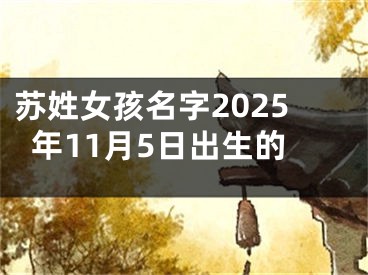 苏姓女孩名字2025年11月5日出生的