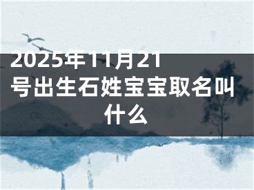 2025年11月21号出生石姓宝宝取名叫什么