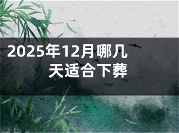 2025年12月哪几天适合下葬