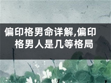 偏印格男命详解,偏印格男人是几等格局