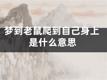 梦到老鼠爬到自己身上是什么意思