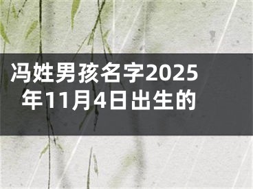 冯姓男孩名字2025年11月4日出生的