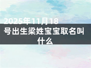 2025年11月18号出生梁姓宝宝取名叫什么