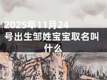 2025年11月24号出生邹姓宝宝取名叫什么