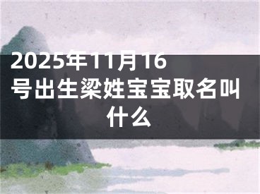 2025年11月16号出生梁姓宝宝取名叫什么