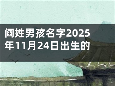 阎姓男孩名字2025年11月24日出生的