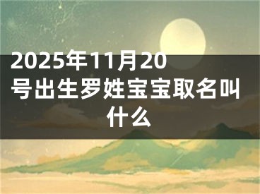 2025年11月20号出生罗姓宝宝取名叫什么