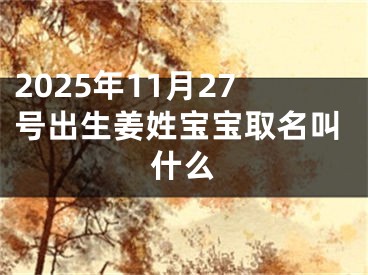 2025年11月27号出生姜姓宝宝取名叫什么