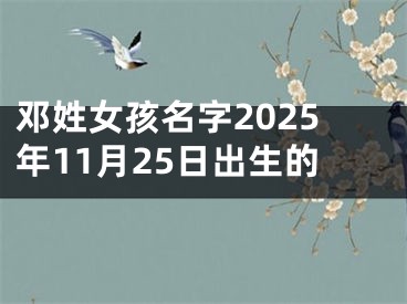 邓姓女孩名字2025年11月25日出生的