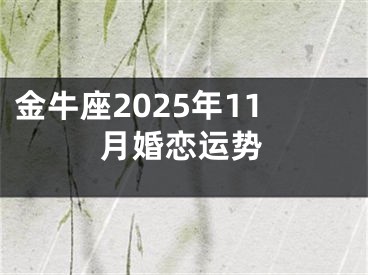 金牛座2025年11月婚恋运势