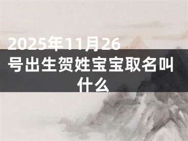 2025年11月26号出生贺姓宝宝取名叫什么