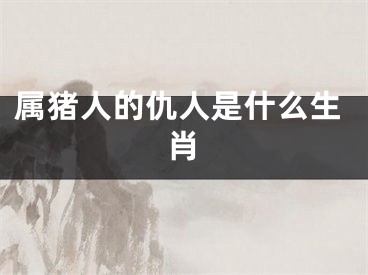 属猪人的仇人是什么生肖