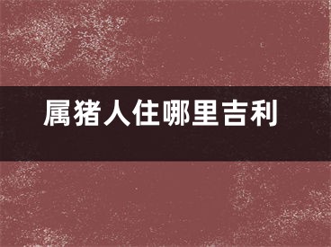 属猪人住哪里吉利