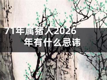 71年属猪人2026年有什么忌讳