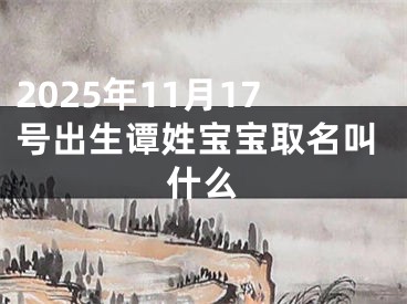 2025年11月17号出生谭姓宝宝取名叫什么