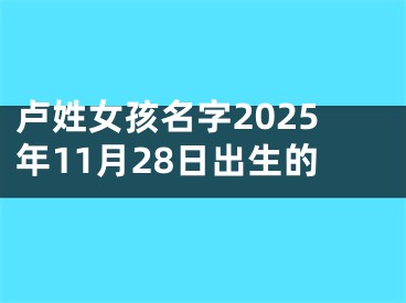 卢姓女孩名字2025年11月28日出生的