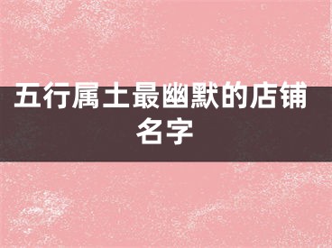 五行属土最幽默的店铺名字