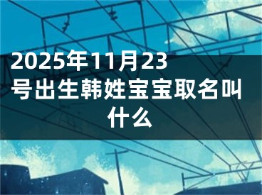 2025年11月23号出生韩姓宝宝取名叫什么
