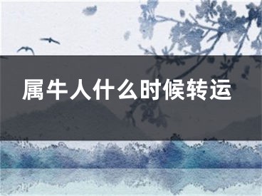 属牛人什么时候转运