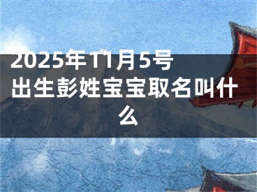 2025年11月5号出生彭姓宝宝取名叫什么