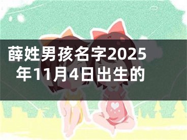 薛姓男孩名字2025年11月4日出生的