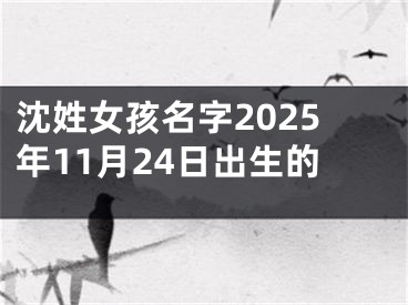 沈姓女孩名字2025年11月24日出生的