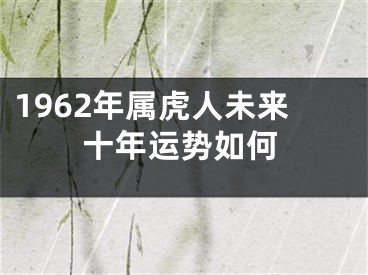 1962年属虎人未来十年运势如何