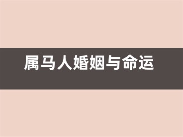 属马人婚姻与命运
