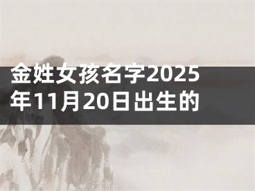 金姓女孩名字2025年11月20日出生的