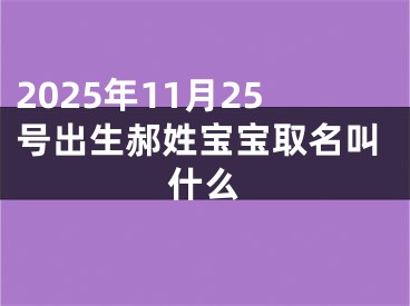 2025年11月25号出生郝姓宝宝取名叫什么