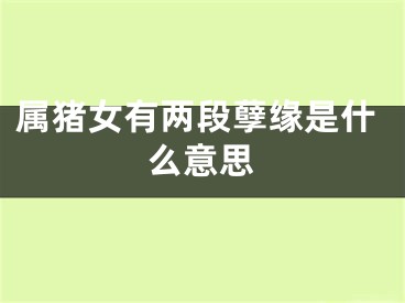属猪女有两段孽缘是什么意思