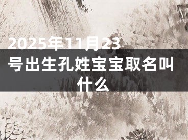 2025年11月23号出生孔姓宝宝取名叫什么