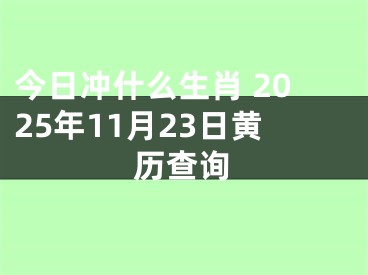 今日冲什么生肖 2025年11月23日黄历查询
