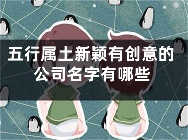五行属土新颖有创意的公司名字有哪些