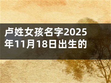 卢姓女孩名字2025年11月18日出生的