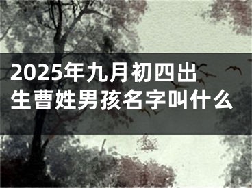 2025年九月初四出生曹姓男孩名字叫什么